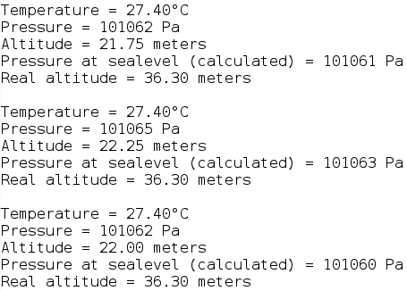 Testing GY-68 serial monitor output
