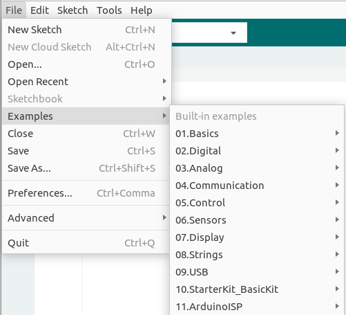 Arduino IDE examples
