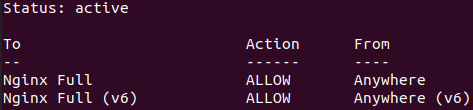Nginx Full applied to UFW