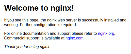 Default Nginx welcome page