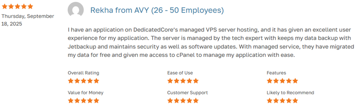 DedicatedCore review