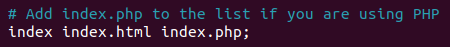Nginx index.php configuration directive