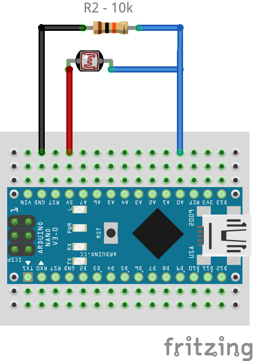 LDR wiring with Arduino Nano